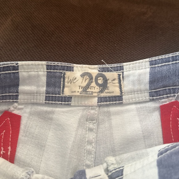 Free People Striped Jeans with Red Star Patch - Picture 3 of 7